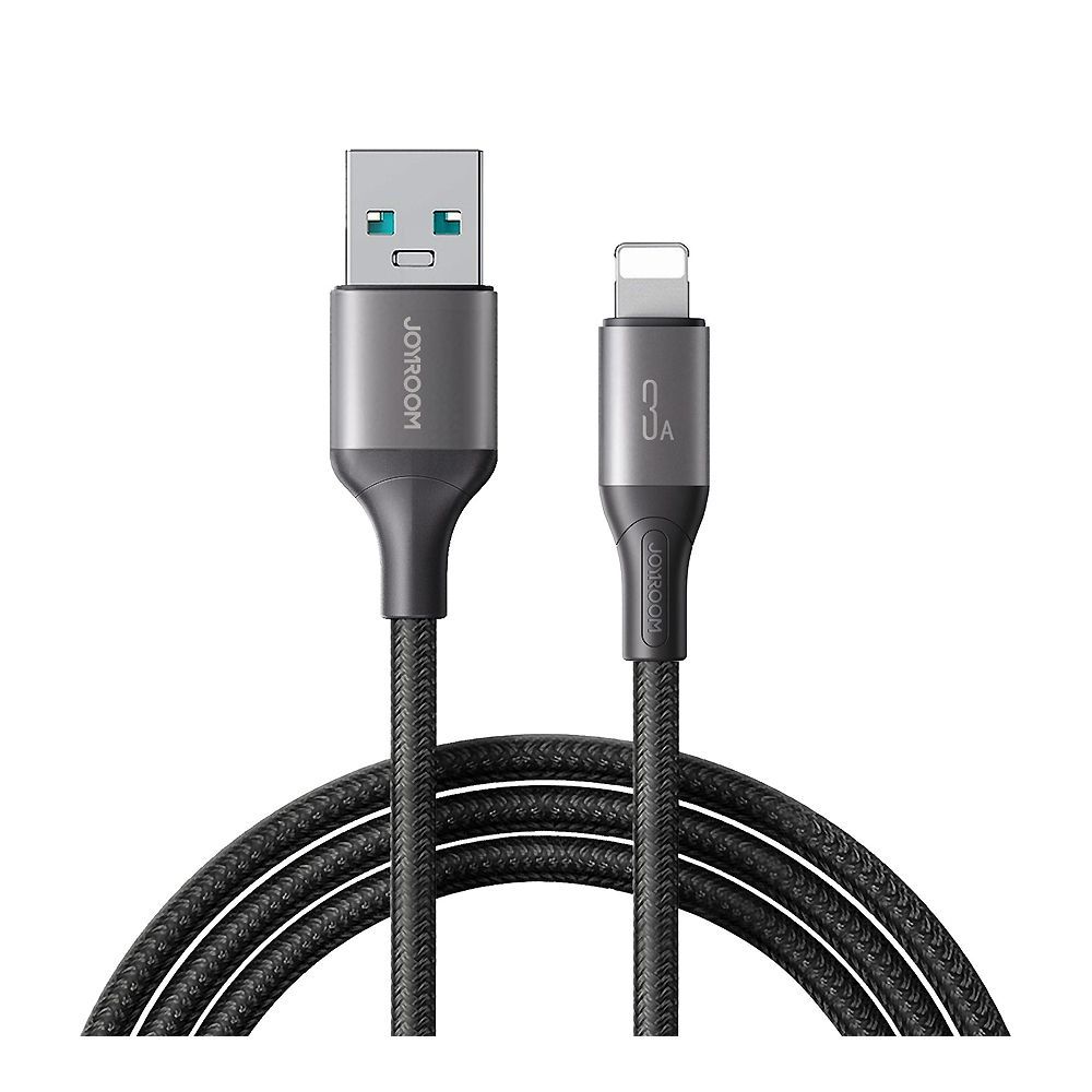 Joyroom Flash Series Fast Charging Data Cable, 3A, USB-A To Lightening, 2 Meter, Black, S-A28