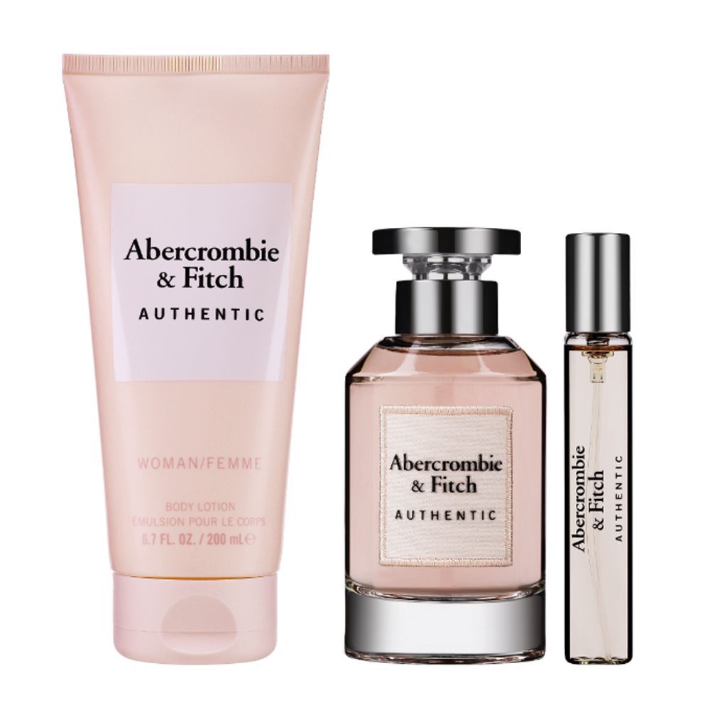 Abercrombie & Fitch Authentic Women Set, Eau De Parfum 100ml + Eau De Parfum 15ml + Body Lotion 200ml