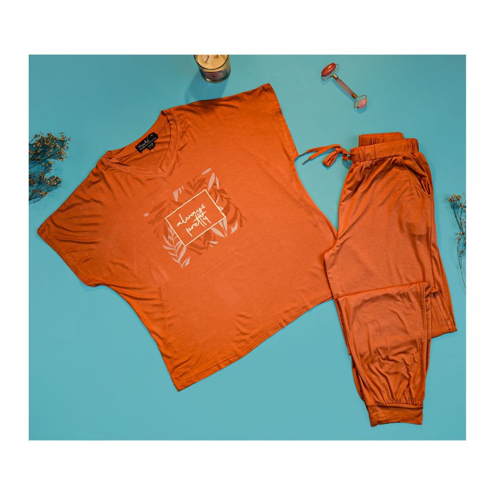 Flourish Women's Pajama Suit, Light Brown, 1043