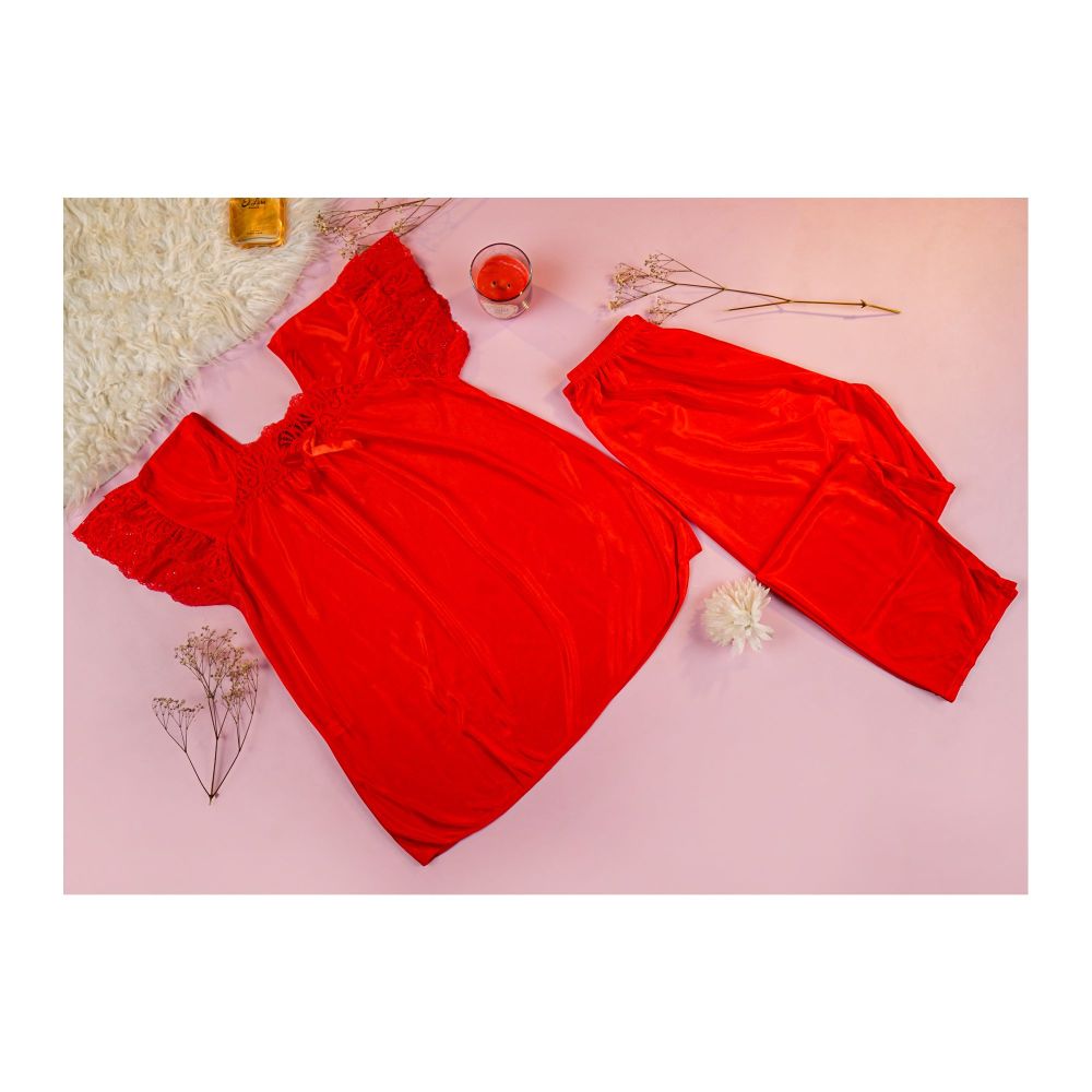 Flourish Women's Nighty, Red, 1503