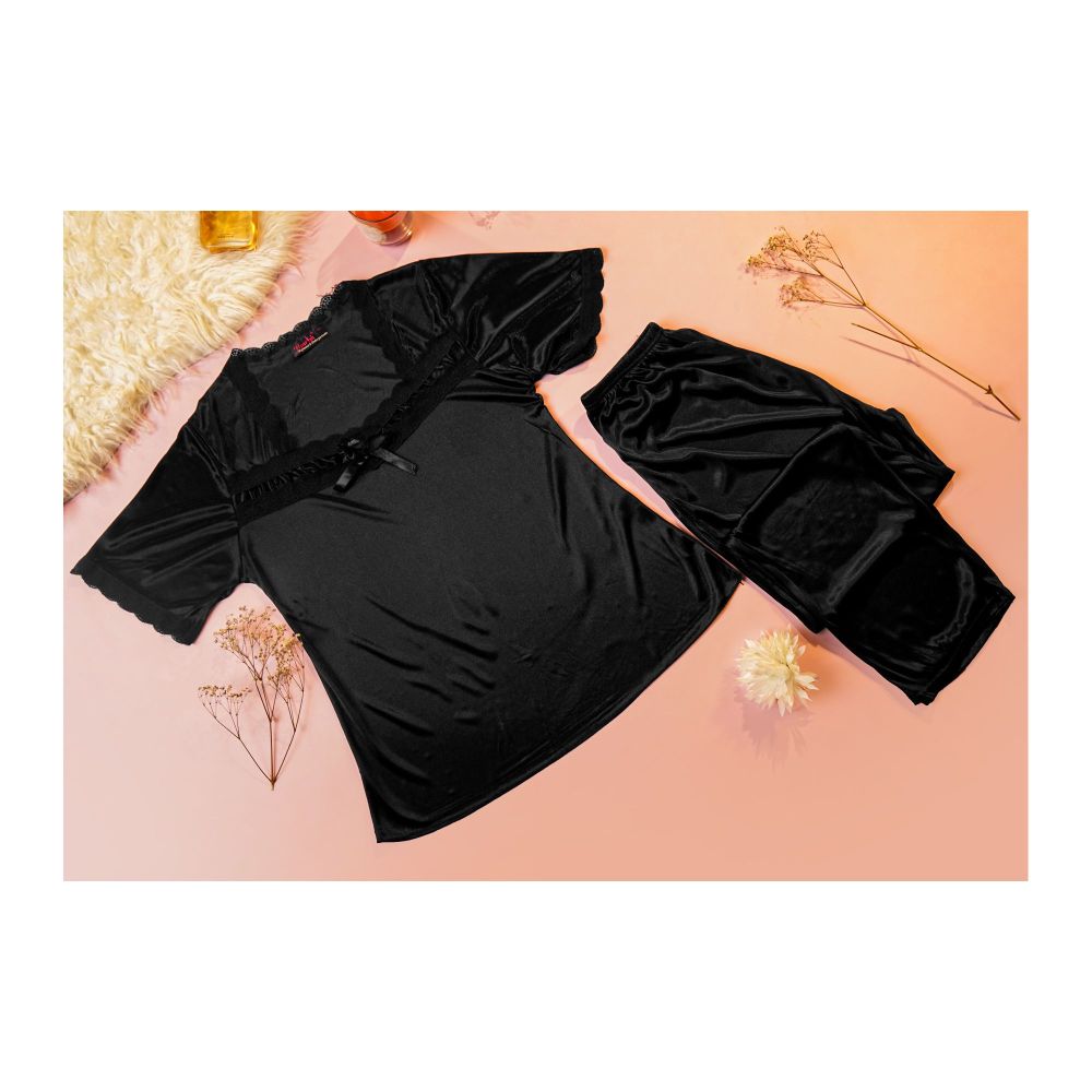 Flourish Women's Nighty, Black, 1501