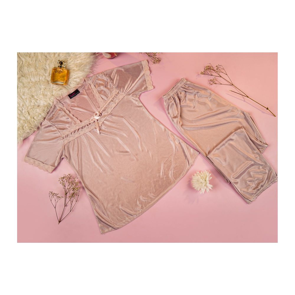 Flourish Women's Nighty, Pudra, 1501