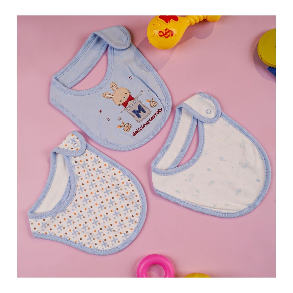TG Kids Center Bib, Blue Rabbit, 3-Pack