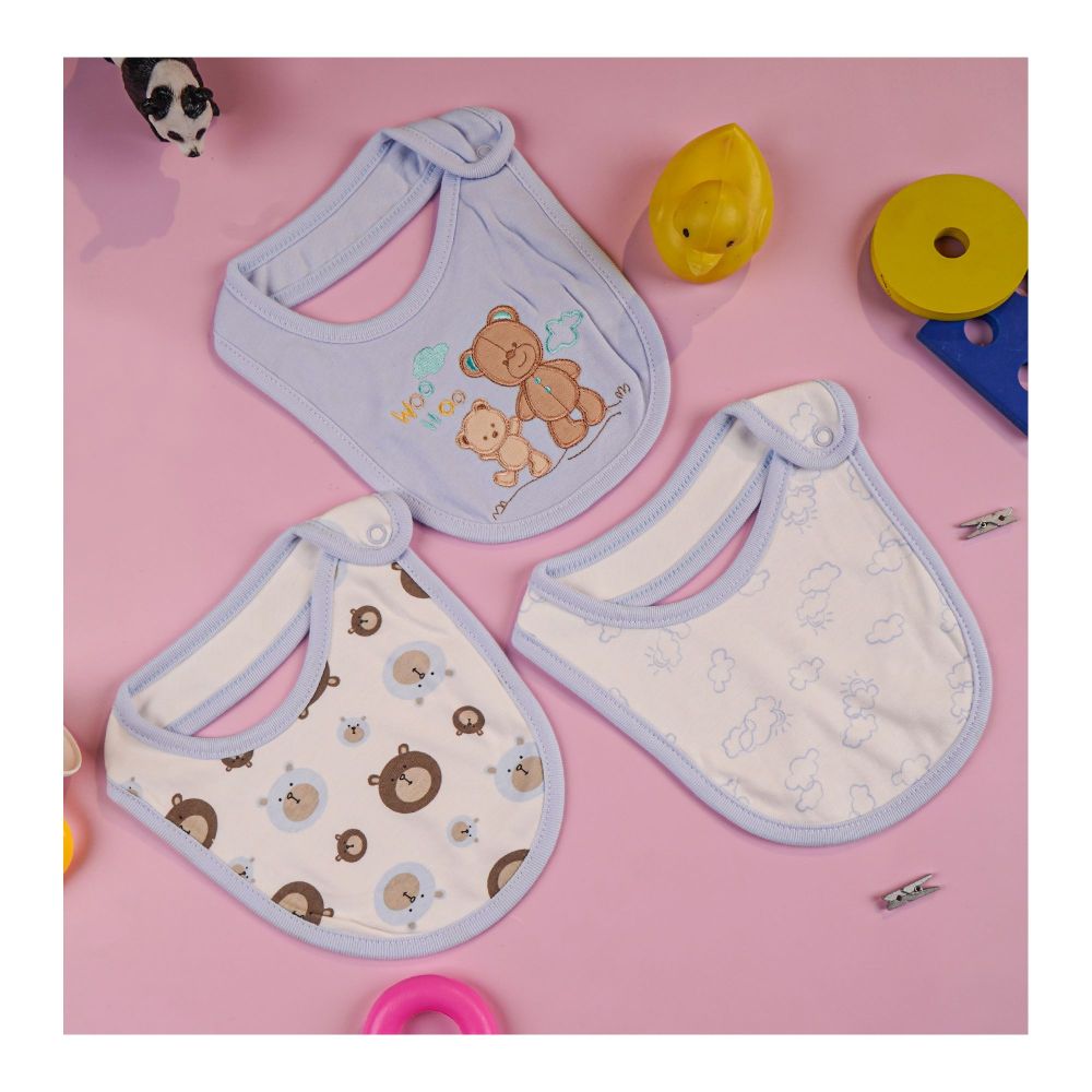 TG Kids Center Bib, Sky Blue Giraffe, 3-Pack