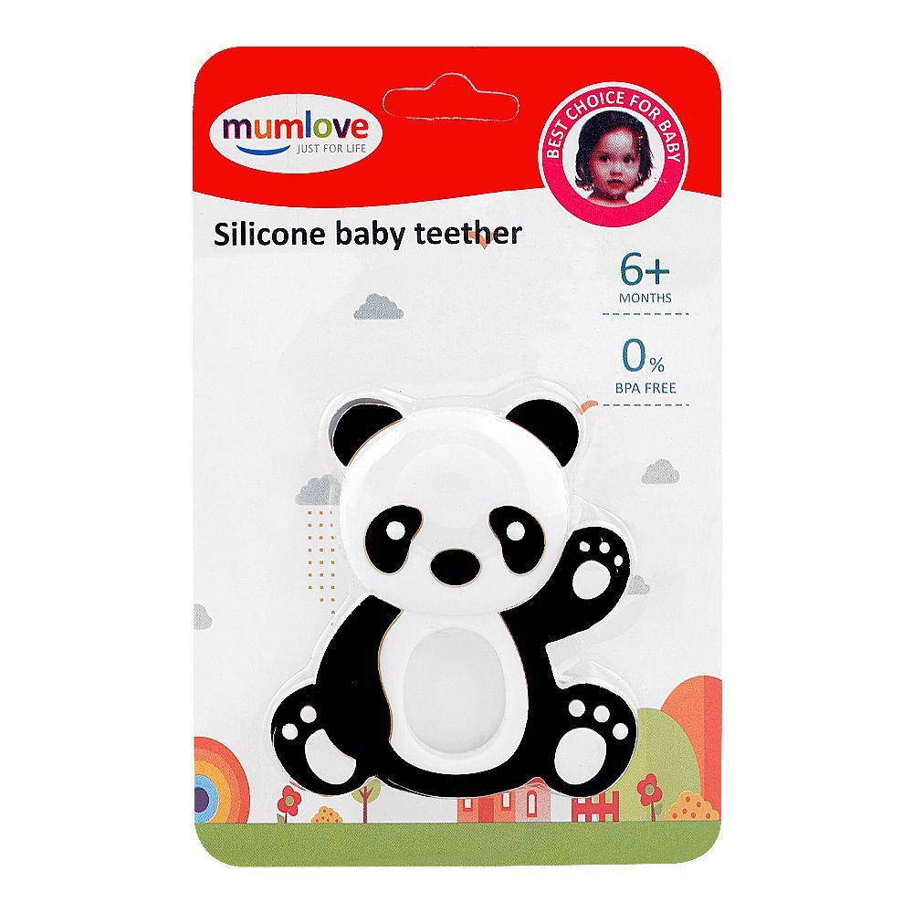 Mum Love Silicone Baby Teether, BPA Free, For 6+ Months, Black, A6119