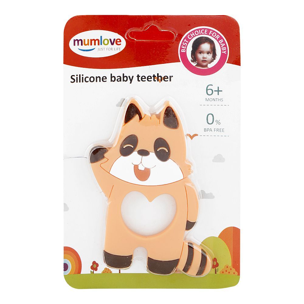 Mum Love Silicone Baby Teether, BPA Free, Orange, A1092