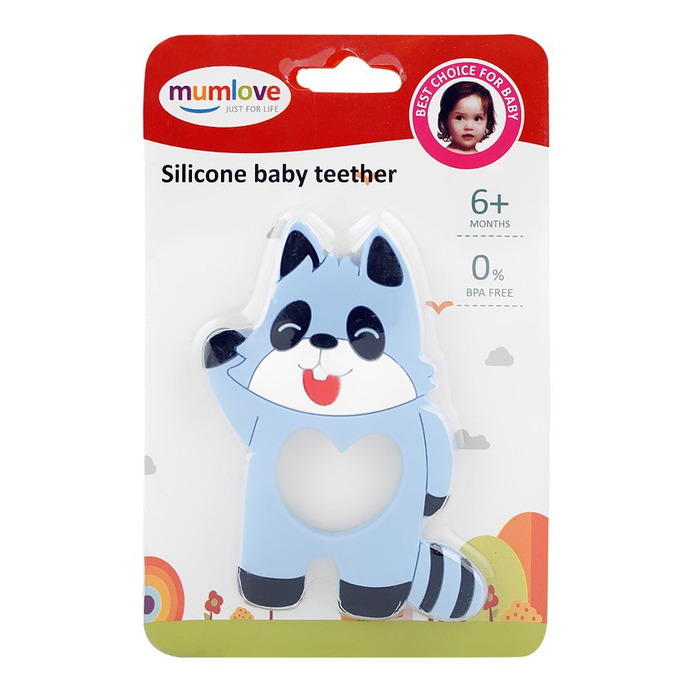 Mum Love Silicone Baby Teether, BPA Free, Blue, A1092