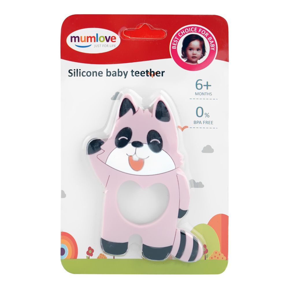 Mum Love Silicone Baby Teether, BPA Free, Pink, A1092
