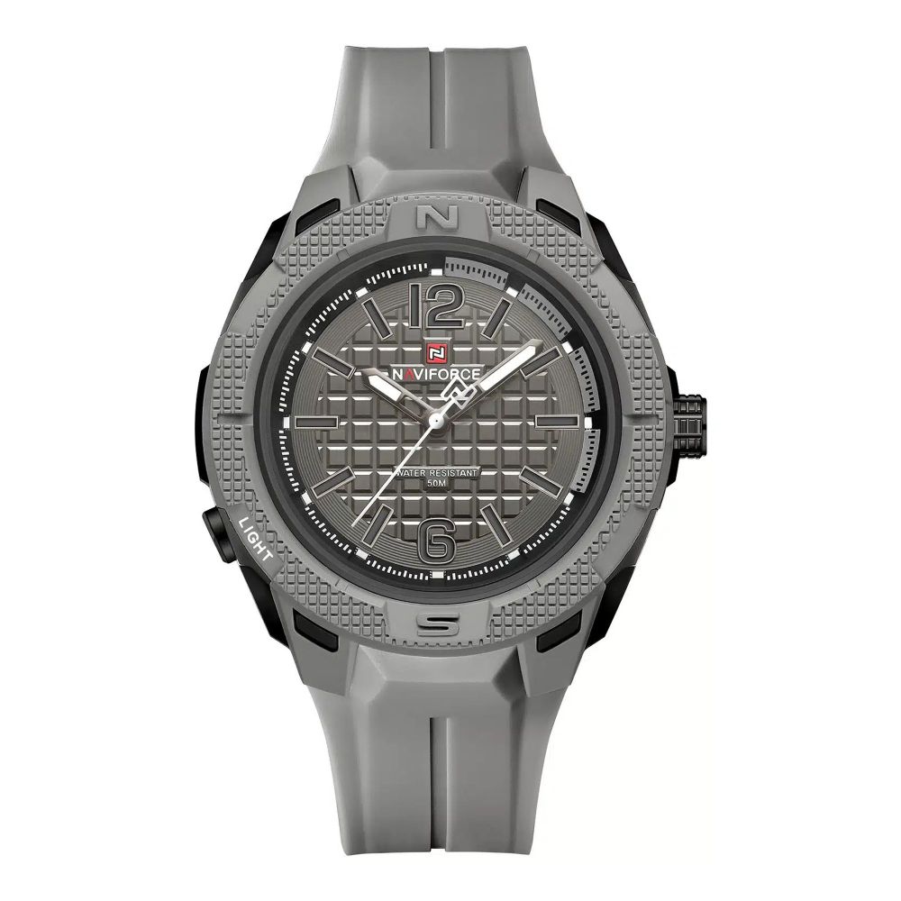 Naviforce Textura Edition Men's Analog Watch With Gray Dial & TPU Strap, Water Resistant, NF7126 T.GY/T.GY