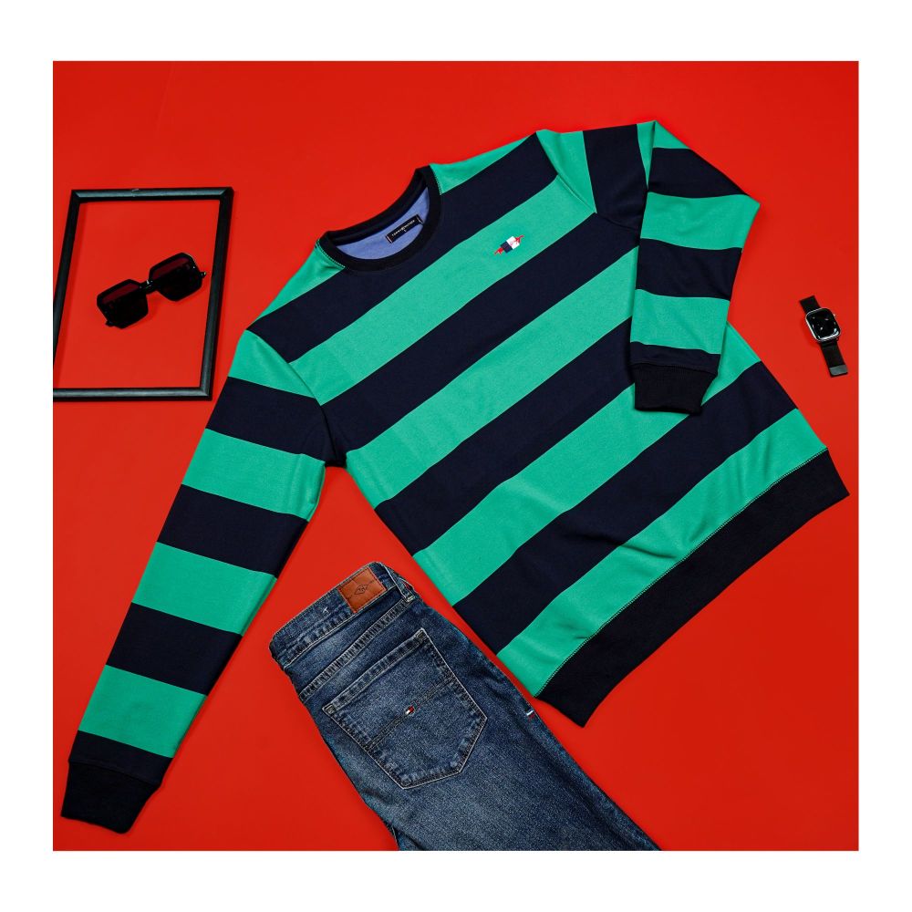 Tommy Hilfiger Men's Sweat Shirts, Green Multi