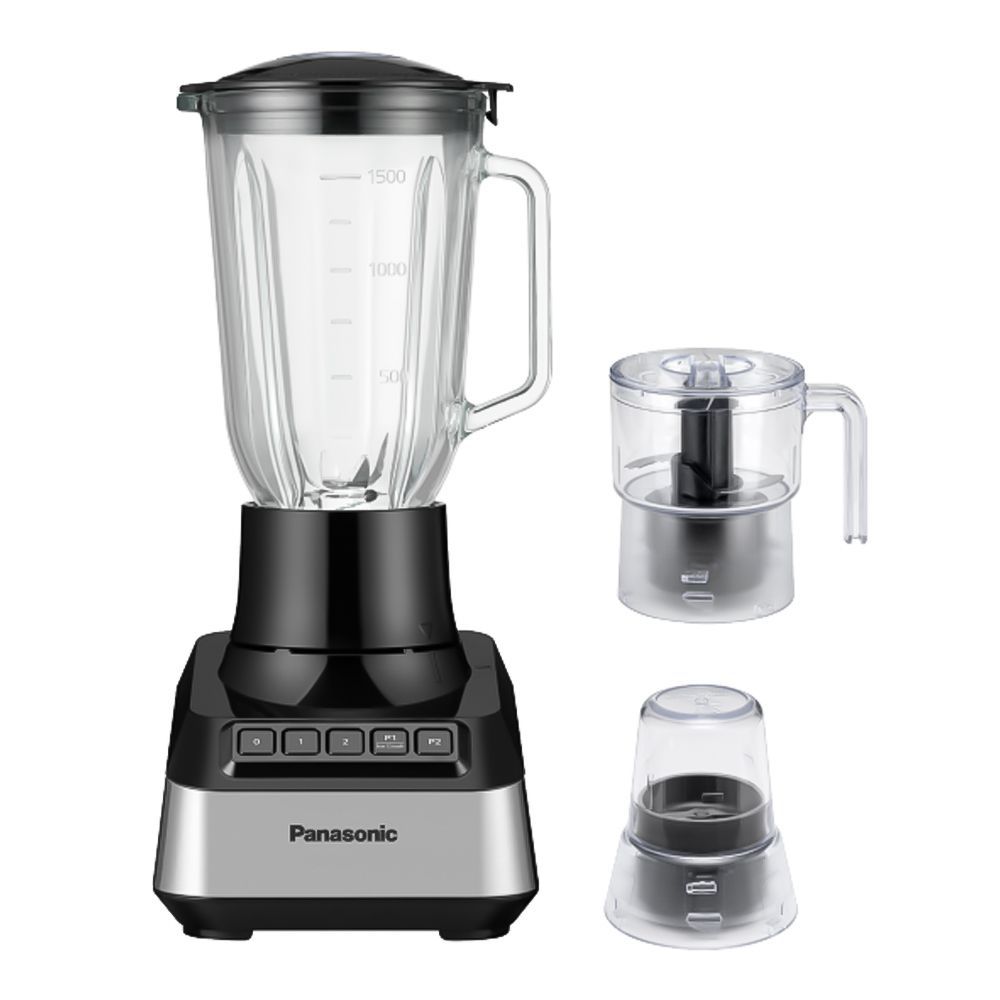 Panasonic Blender With Dry Mills & Chopper, 800W, 2 + 1.5 Liters Jug, 50g Dry Mill, 200g Chopper, Black, MX-MG54C1