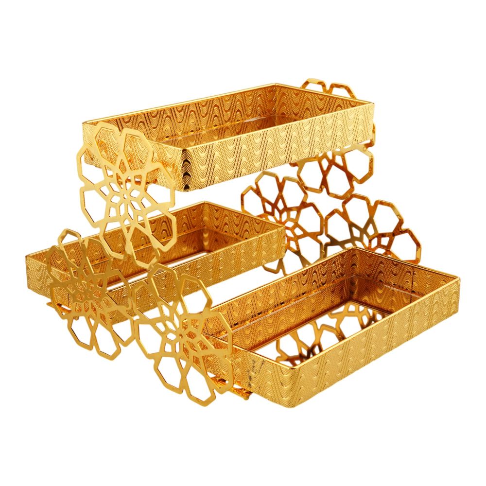 More & More Pastry Stand, 3 Step, Golden, BA-56