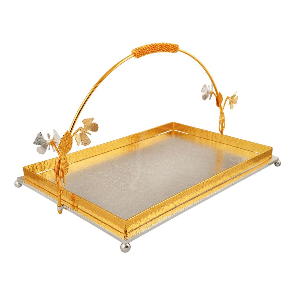 More & More Rectangular Platter, Large, Golden/Silver, BA-73