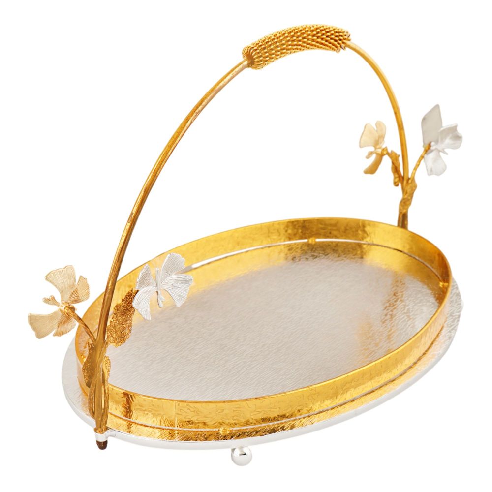 More & More Oval Platter, Large, Golden/Silver, BA-76