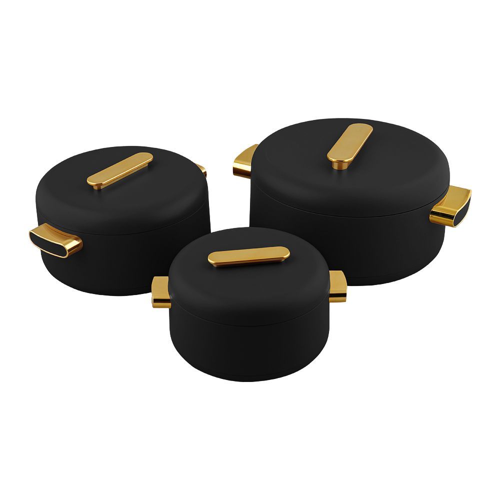 More & More Hotpot Set, Black, E89135G, 1 + 2 + 3.5 Liters, 3-Pack
