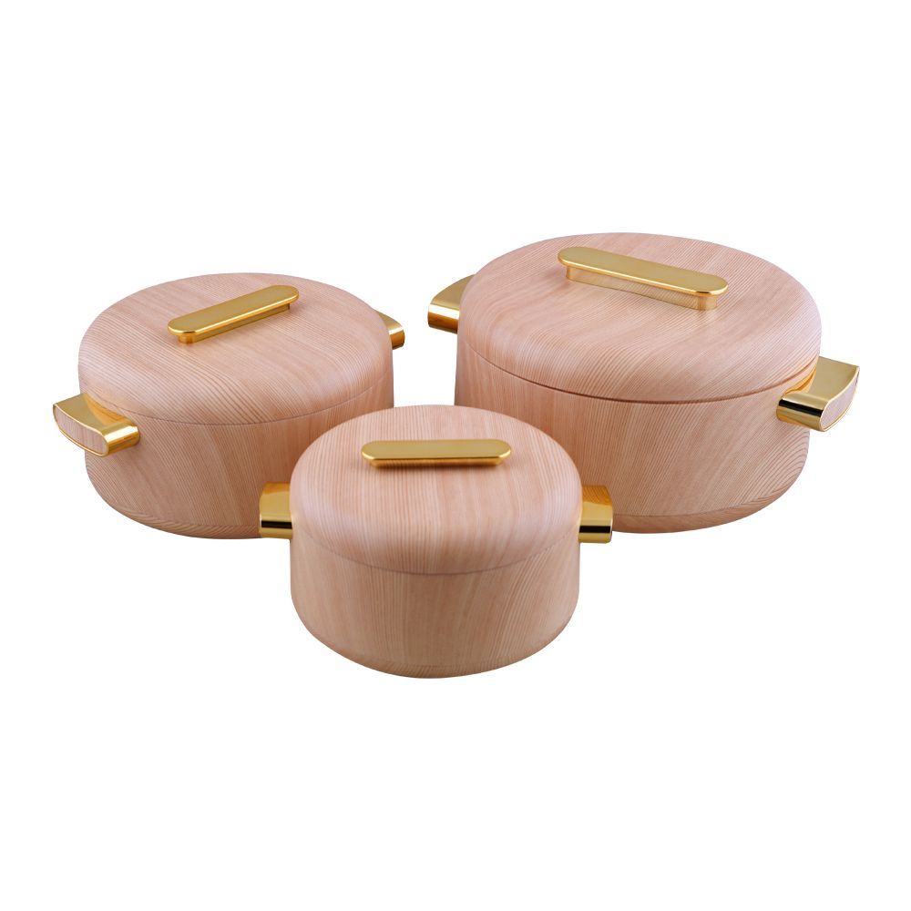 More & More Marble Hotpot Set, Light Wood, E89135T, 1 + 2 + 3.5 Liters, 3-Pack