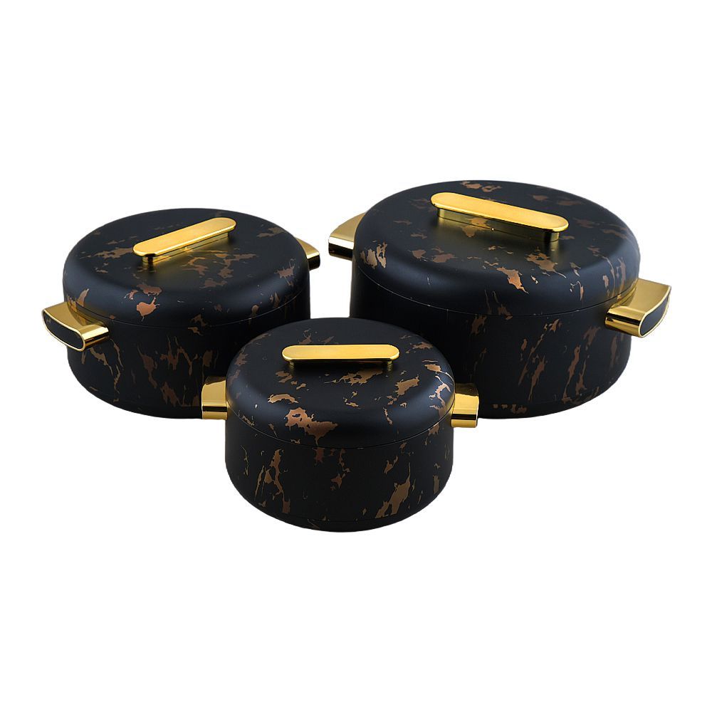 More & More Marble Hotpot Set, Black, E89135T, 1 + 2 + 3.5 Liters, 3-Pack