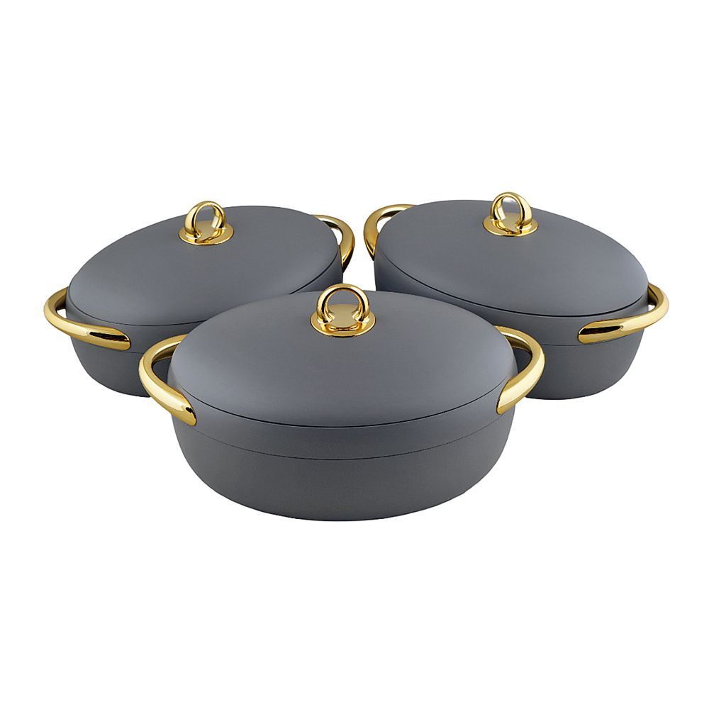 More & More Hotpot Set, Grey, EC915, 2 + 2.5 + 3 Liters, 3-Pack