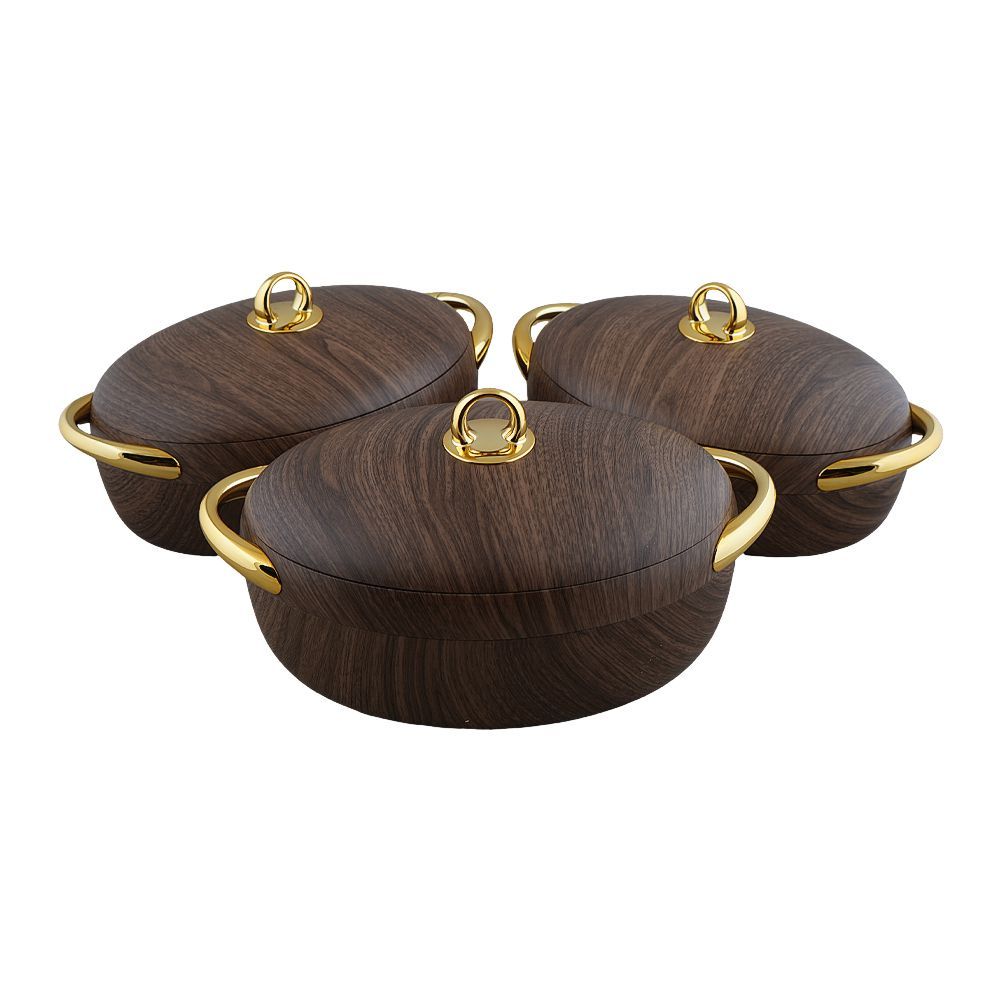 More & More Marble Hotpot Set, Dark Wood, EC915T, 2 + 2.5 + 3 Liters, 3-Pack