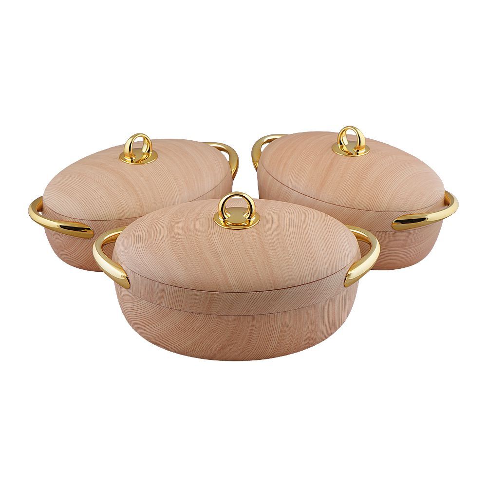 More & More Marble Hotpot Set, Light Wood, EC915T, 2 + 2.5 + 3 Liters, 3-Pack