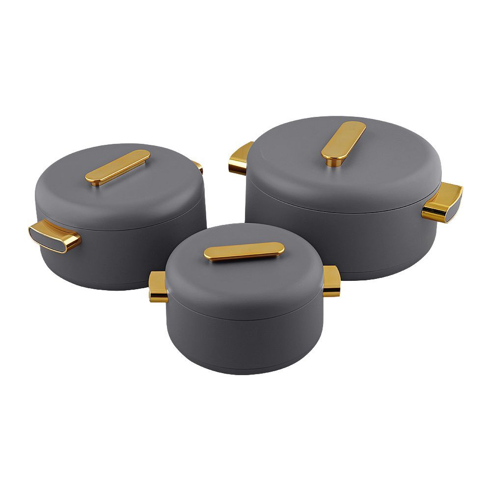 More & More Hotpot Set, Grey, E89135G, 1 + 2 + 3.5 Liters, 3-Pack