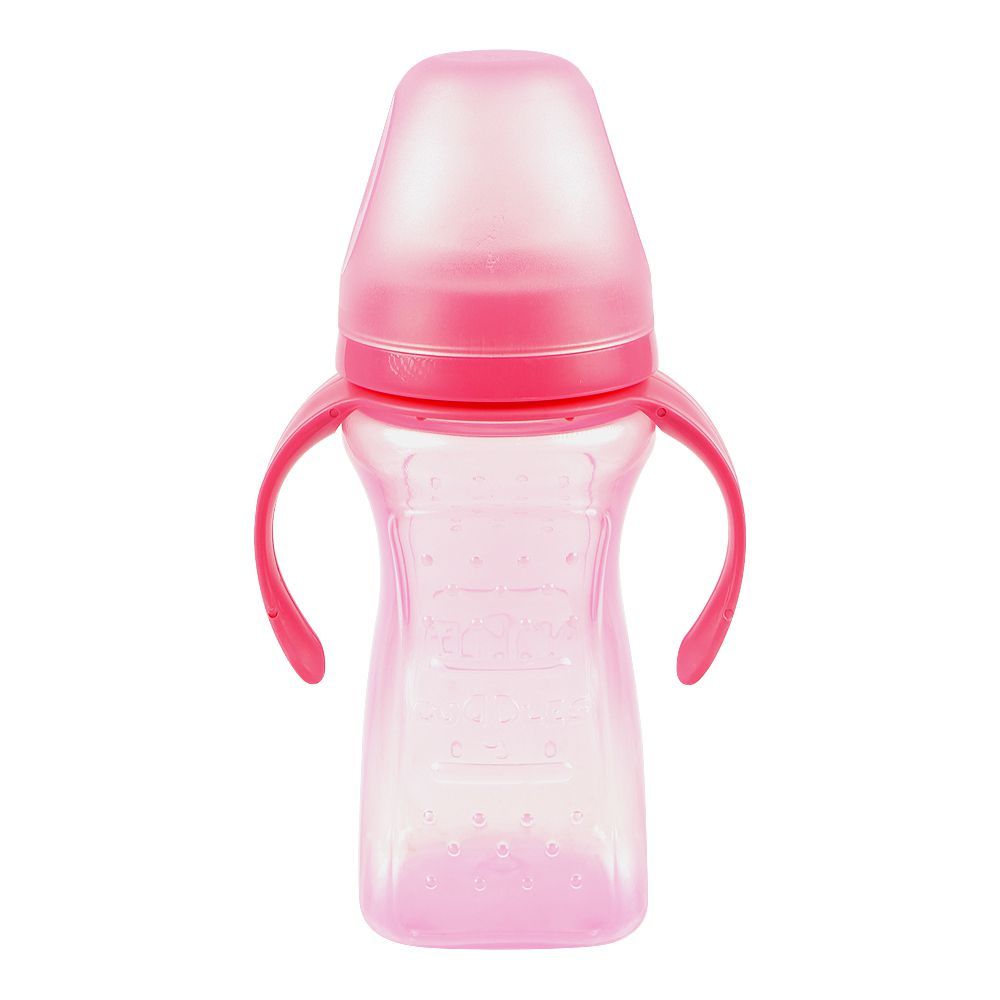 Cuddles Orthodaontic Nipple Feeding Bottle, BPA & BPS Free, 6 Months+ Pink, 300ml