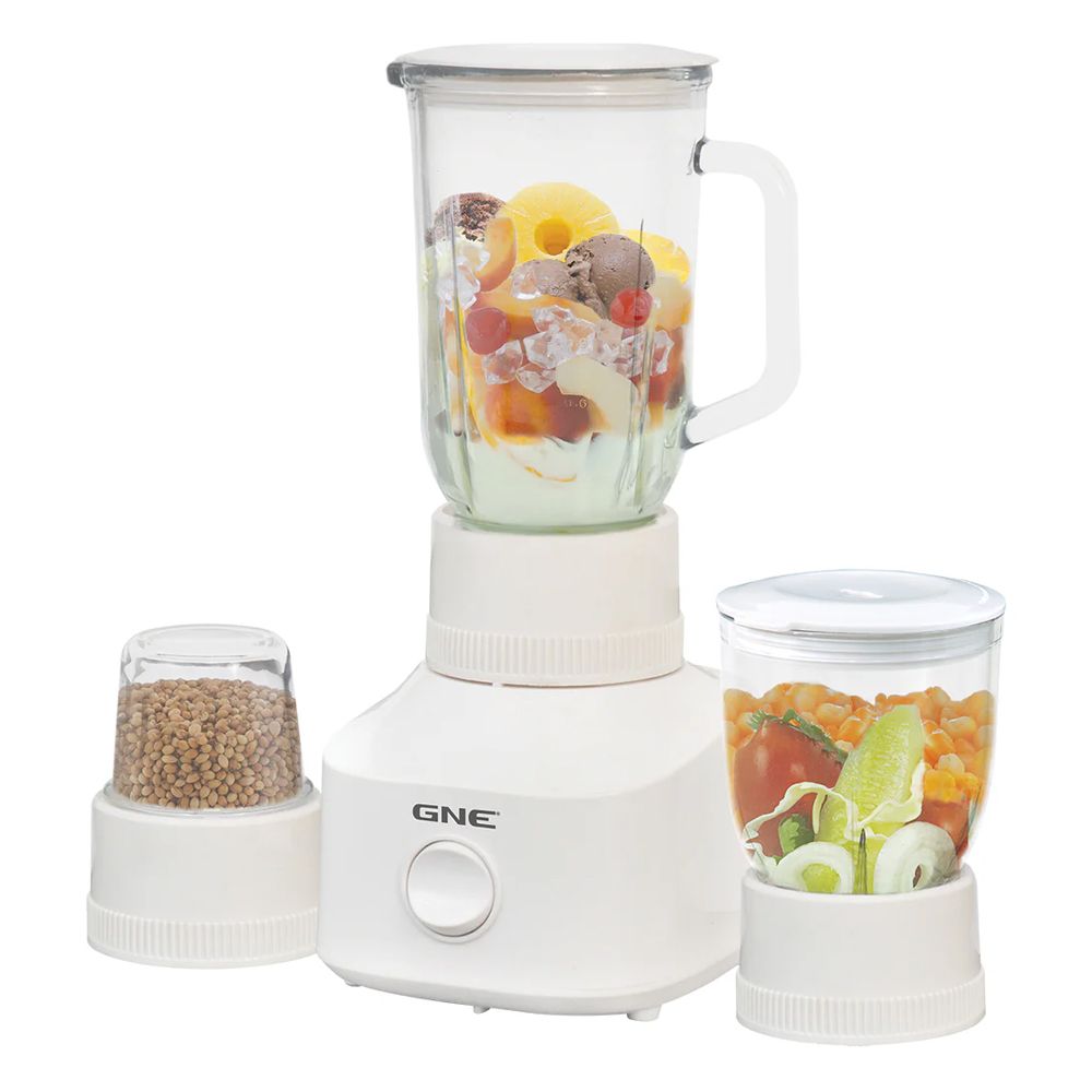 Gaba National 3-In-1 Blender and Grinder, 450W, 220V-240V, 2000ml + 50g Capacity, GN-8224
