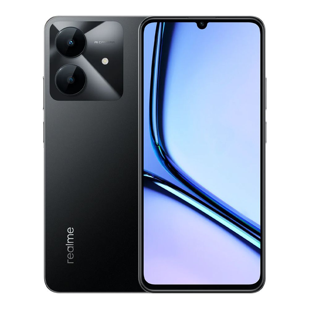 Realme Note 60X Smartphone, 6.74 Inches HD Display, 3GB + 64GB, 5000mAh Battery, IP54 Dust & Water Resistance, Marble Black