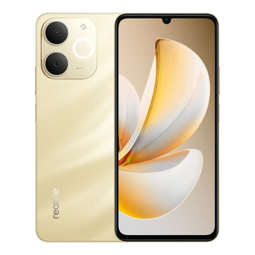 Realme Note 70 Smartphone, 6.74 Inches HD+ Display, 4GB + 128GB, 6300mAh Battery, IP54 Dust & Water Resistance, Beach Gold