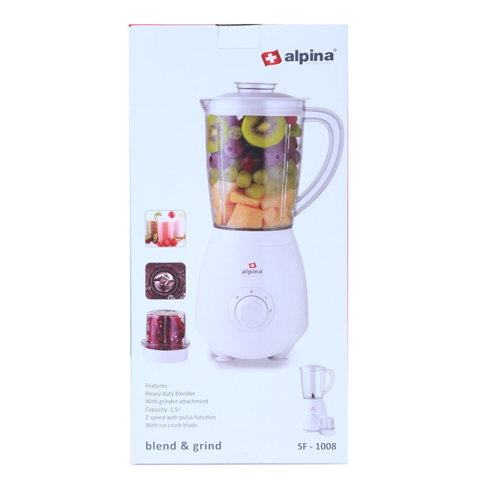 Alpina Blender + Grinder + Ice Crush, 350W, 1.5 Liters, SF-1008