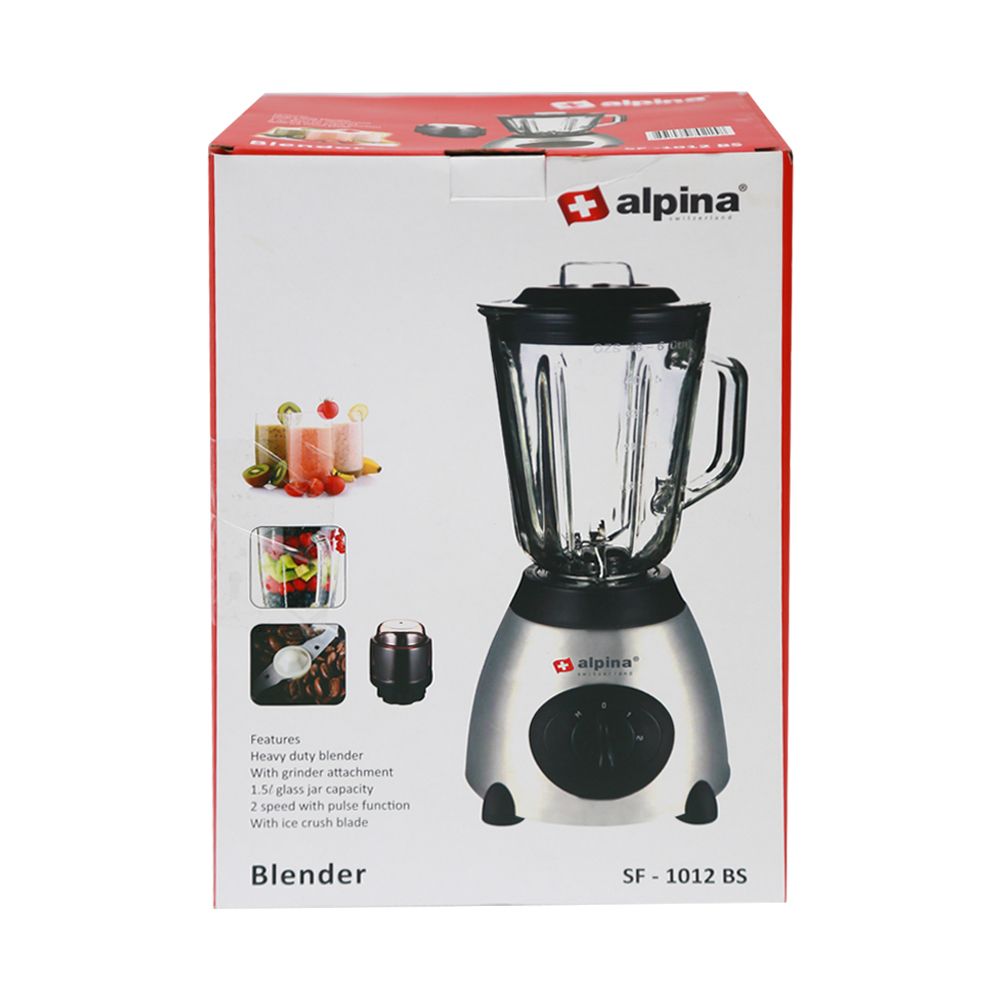 Alpina Glass Jar Blender + Grinder, 500W, 1.5 Liters, SF-1012
