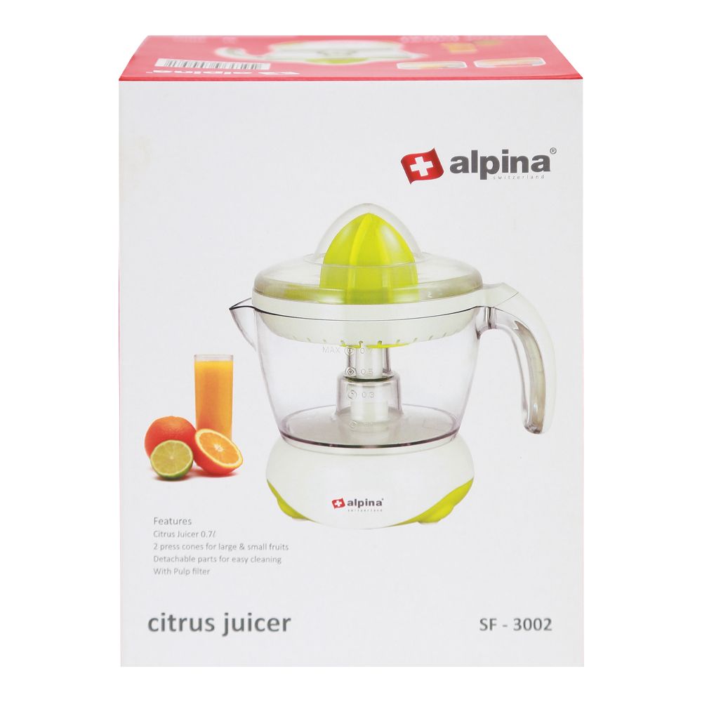 Alpina Citrus Juicer With Bowl, 40W, 0.7 Liters, SF-3002