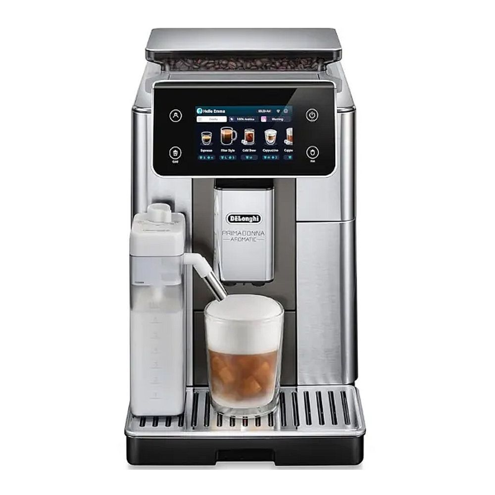 DeLonghi PrimaDonna Aromatic Fully Automatic Coffee Machine, 1450W, 14 Container Capacity, 2.2 Liters Water tank, ECAM630.75.TM