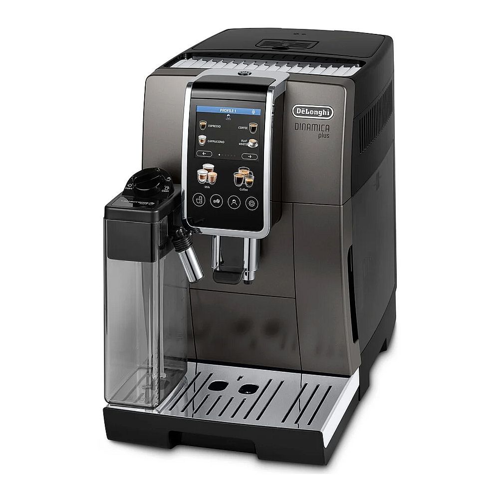 DeLonghi Dinamica Plus Automatic Coffee Machine With Latte Crema Hot, 1450W, 14 Container Capacity, 1.8 Liter Water Tank, ECAM380.95.TB