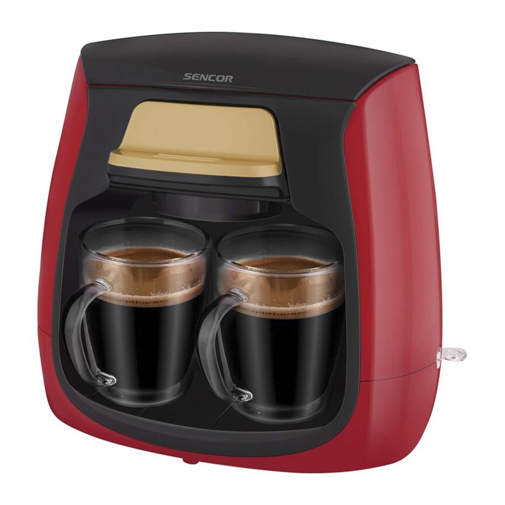 Sencor Coffee Maker, 500W, 0.3 Water Tank, 2 Cups, SCE2101RD