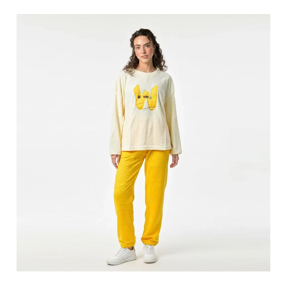 Sajiero Women's Pajama Suit, Fleece, Bunny Glow