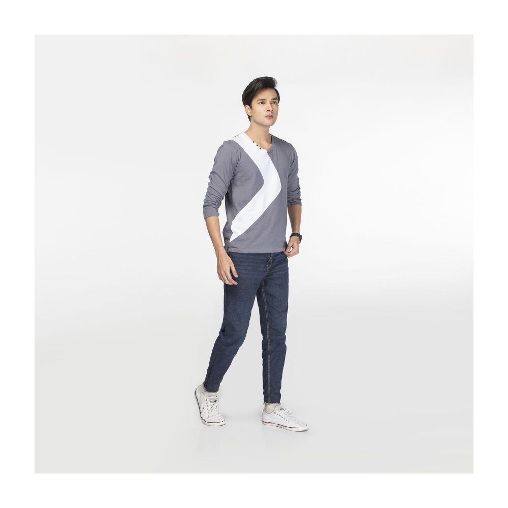 Pace Setters V-Neck T-Shirt, White/Grey, 104