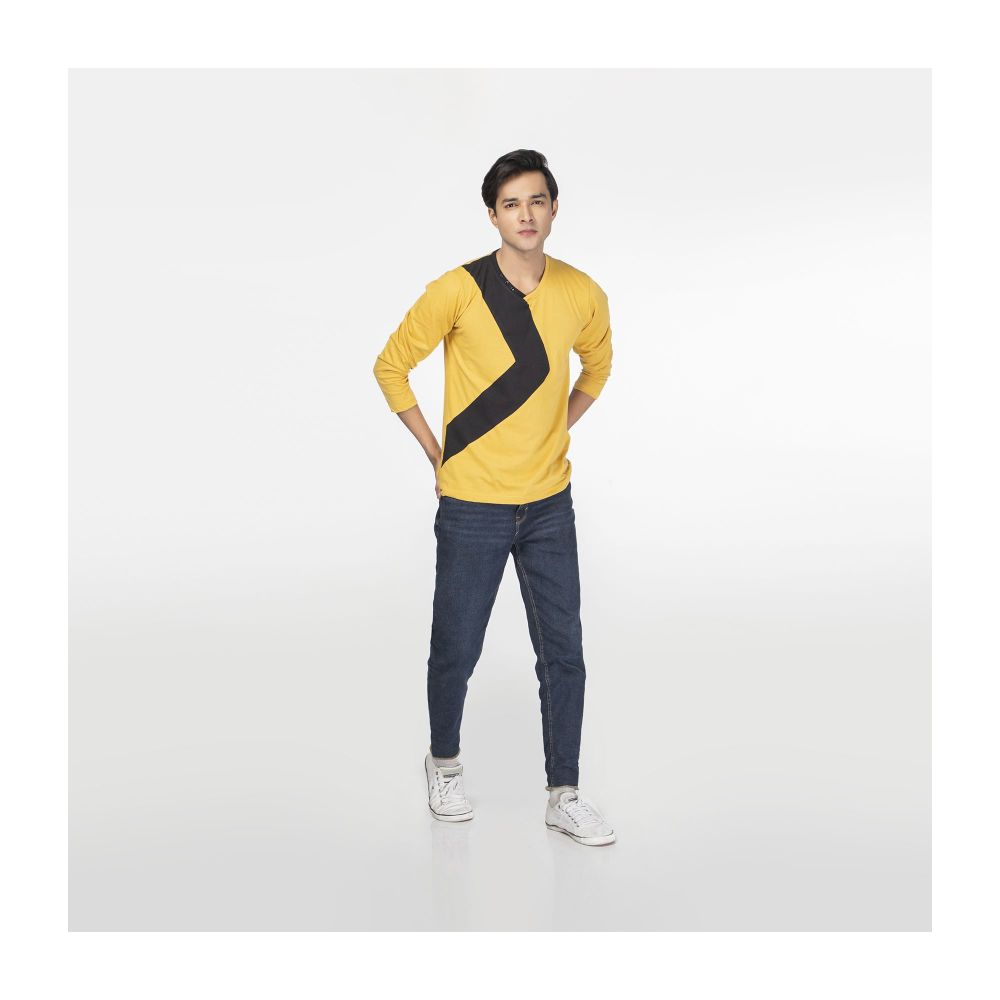 Pace Setters V-Neck T-Shirt, Yellow/Black, 106