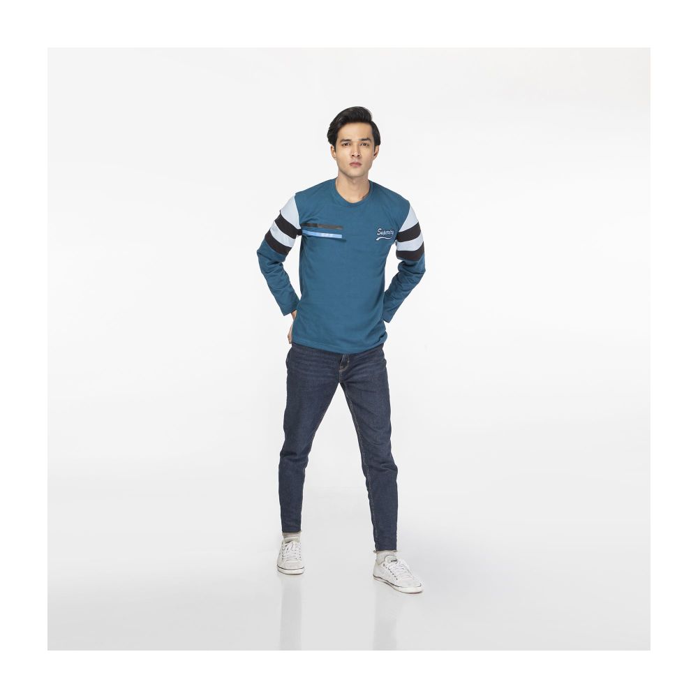 Pace Setters R-Neck Fancy T-Shirt, Ferozi, 108