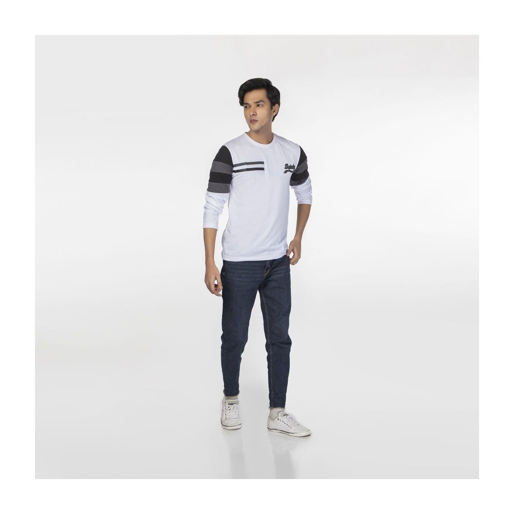 Pace Setters R-Neck Fancy T-Shirt, White, 110