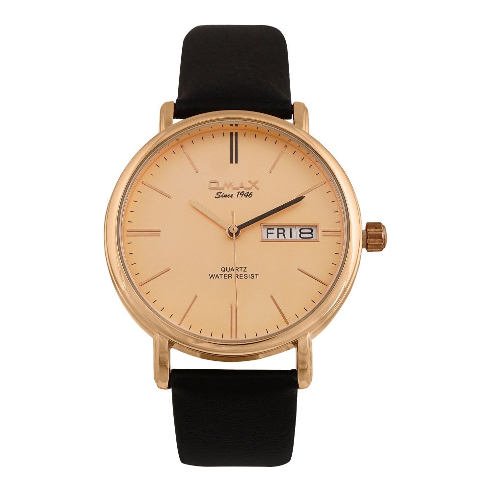 Omax Men's Water Resistant Analog Strap Watch, 00PRZ0416B0F