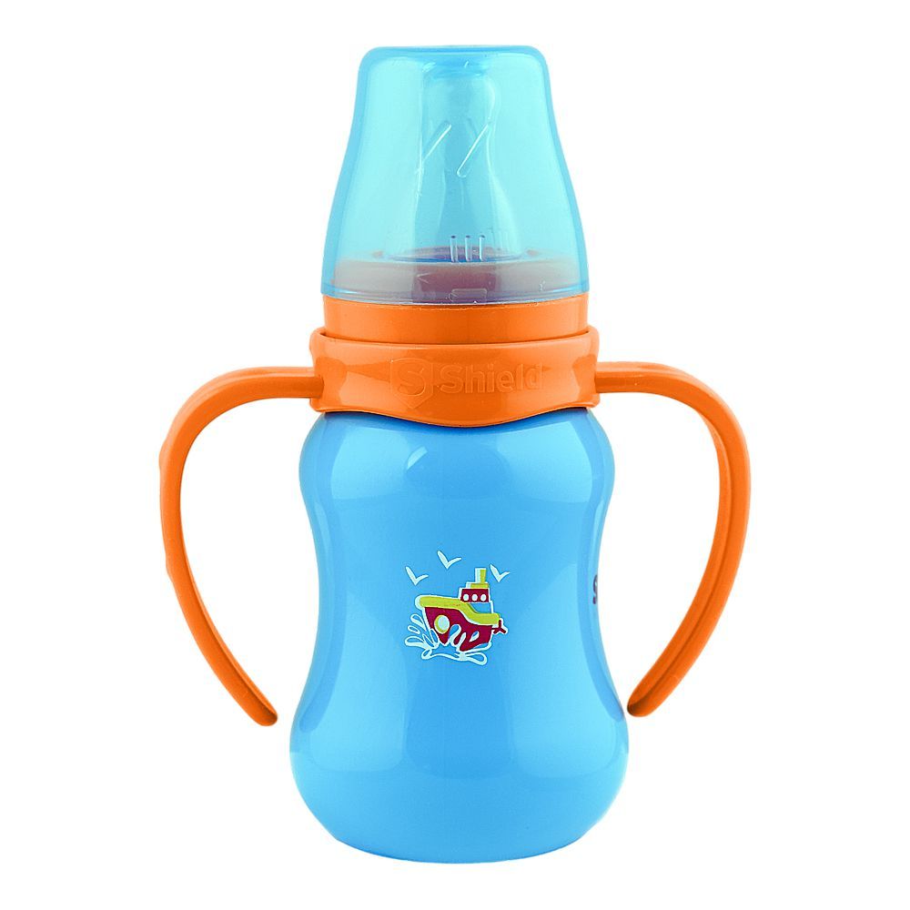 Shield Baby Deluxe Plus Standard Neck Feeder, BPA Free, 3M+ 125ml, Assorted colours