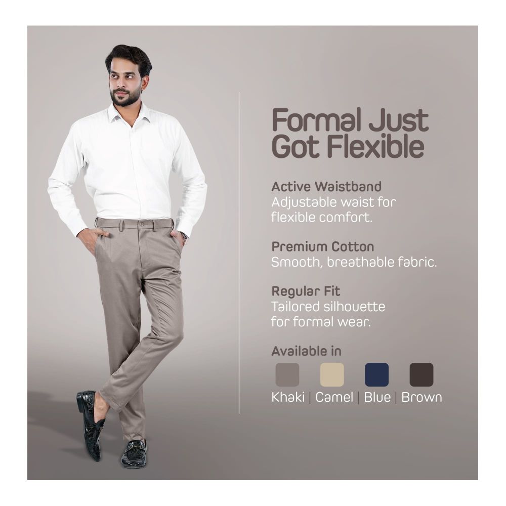 Basix Regular Fit Cotton Formal Dress Pant, Camel