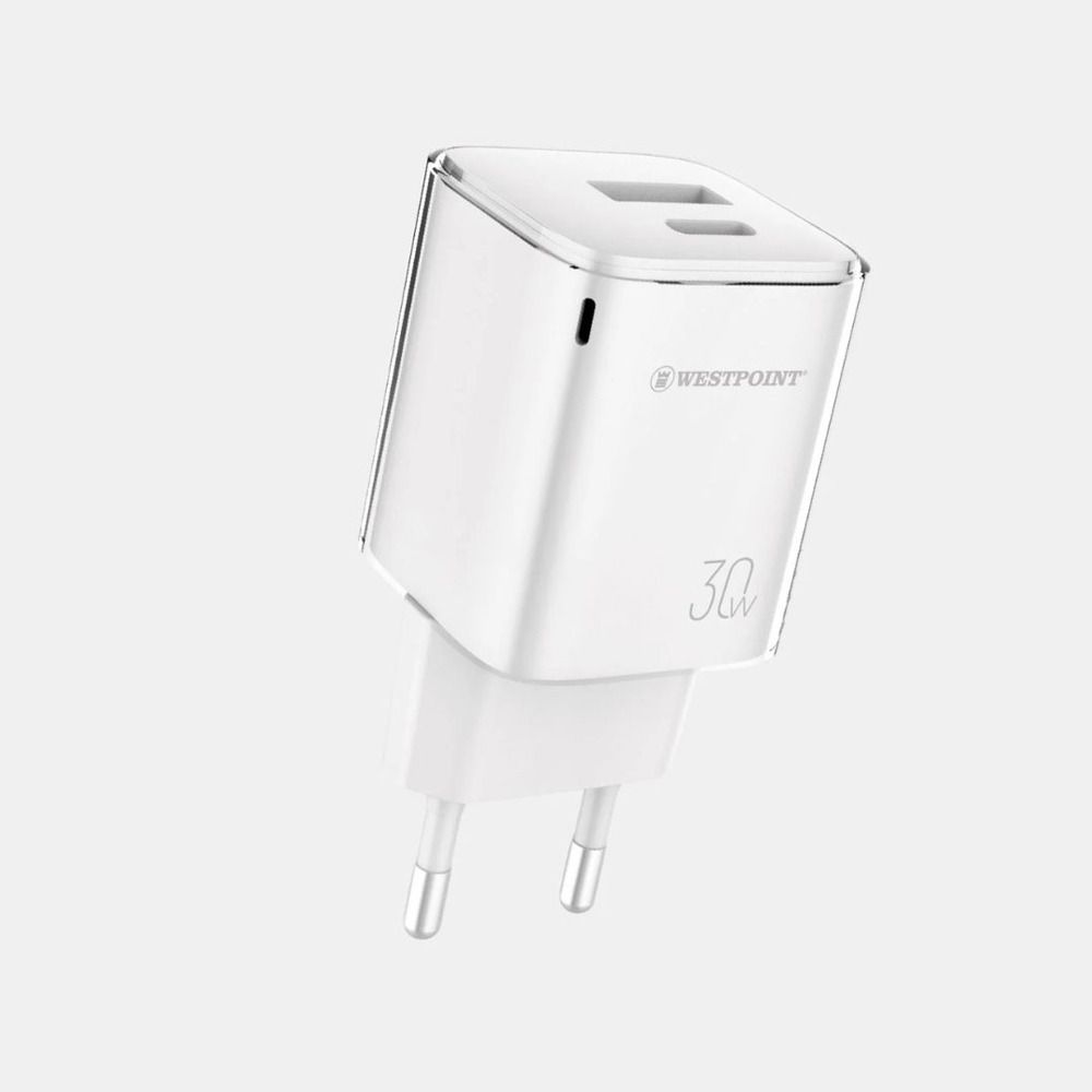 West Point QC3.0 30W Turbo Power Fast Charger, White, WP-30