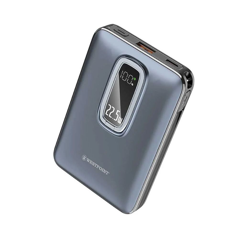 West Point Magnetic Wireless 10000mAh Power Bank, White, WP-1200