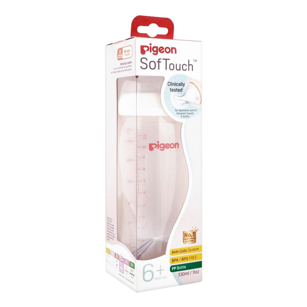 Pigeon Soft Touch Peristaltic Plus Pp Nursing Bottle, 330ml, A-206
