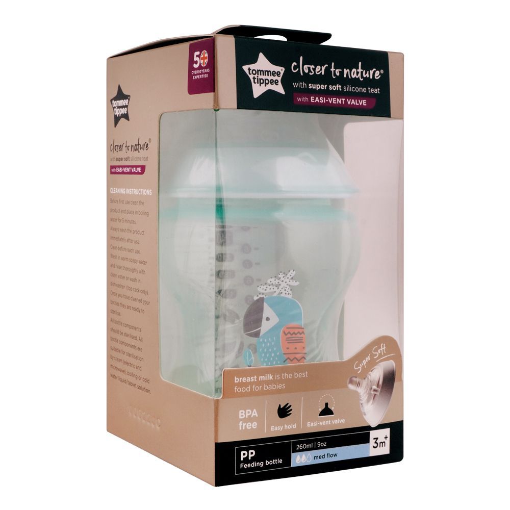 Tommee Tippee 3m+ Medium Flow Feeding Bottle 260ml (Green) - 422572/38