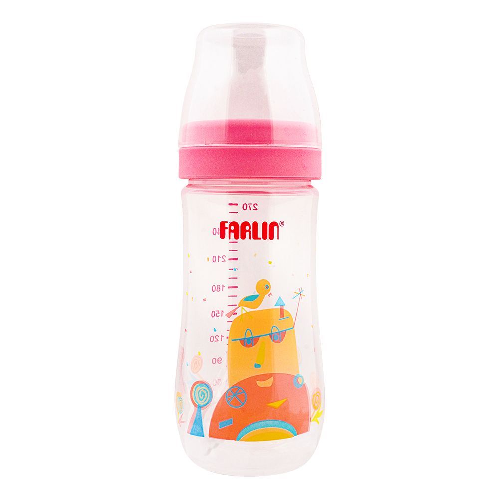Farlin Silky PP Wide Neck Feeding Bottle, 3m+, 270ml/0oz, Pink, AB-42016-G