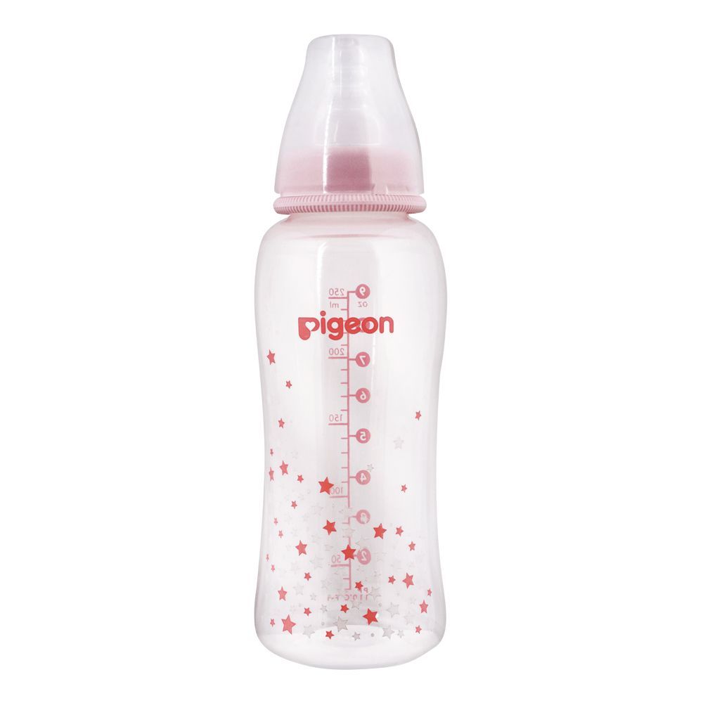 Pigeon Flexible Premium Slim Neck Feeding Bottle, 4m+, Pink, 250ml/8oz, A78285