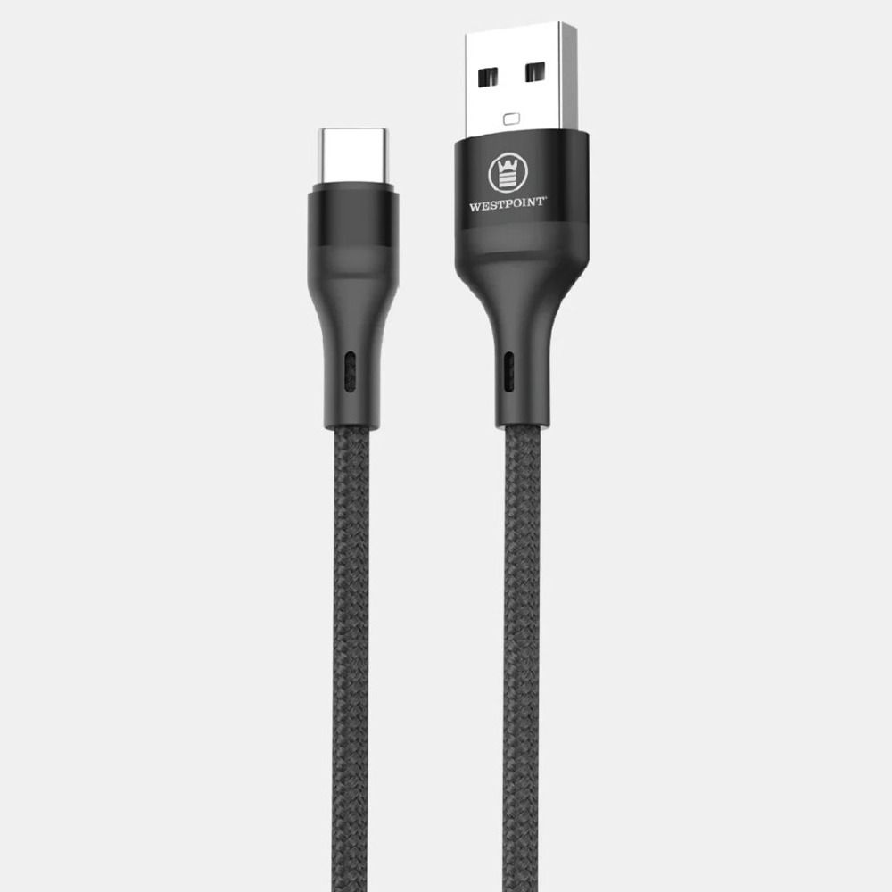 West Point Type C Data Cable, 1m, Black & Grey, WP-331